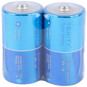 باتری دوتایی متوسط Verity Super Alkaline LR14 1.5V C شرینک