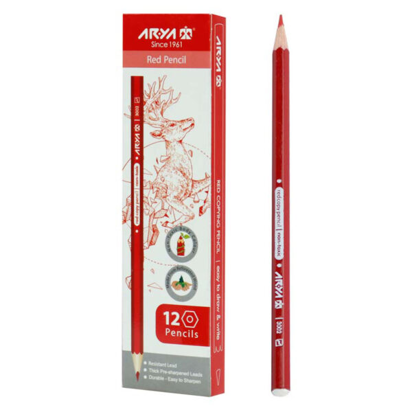 Arya 3002 Red Pencil Pack Of 12 4